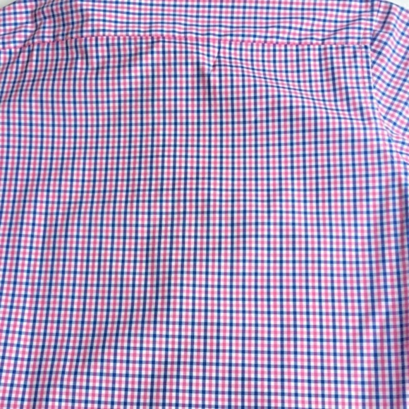 ETON Slim, pinkish red & blue checkered dressy cotton shirt Sz 17.5 /44 - Picture 4 of 10